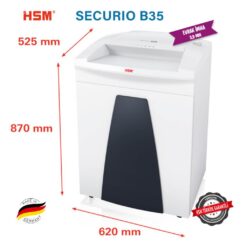 Alternative view of HSM SECURIO B35 Evrak İmha Makinesi / Kağıt Kırpma Makinesi -CD imha Makinesi -Düz/Şerit kesim-3,9mm-130lt