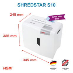 Alternative view of HSM SHREDSTAR S10 Evrak İmha Makinesi / Kağıt Kırpma Makinesi - CD İmha Makinesi - Düz/şerit kesim 6 mm - 18lt
