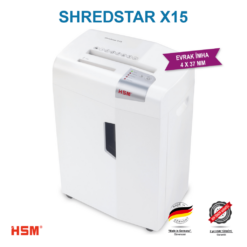 Alternative view of HSM SHREDSTAR X15 Evrak İmha Makinesi / Kağıt Kırpma Makinesi - CD İmha Makinesi - Çapraz/Konfeti Kesim 4x37mm - 26lt