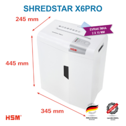 Alternative view of HSM SHREDSTAR X6 PRO Evrak İmha Makinesi / Kağıt Kırpma Makinesi - CD İmha Makinesi - Çapraz Konfeti kesim 2x15 mm - 20lt